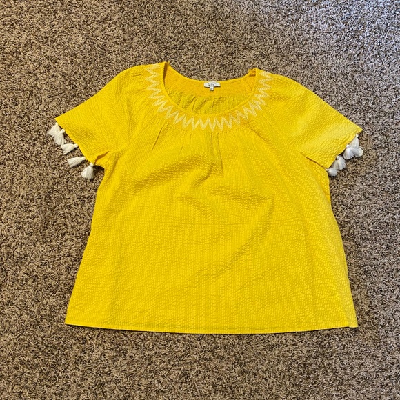 Yellow Crown & Ivy Shirt with Tassles worn once - Picture 1 of 2